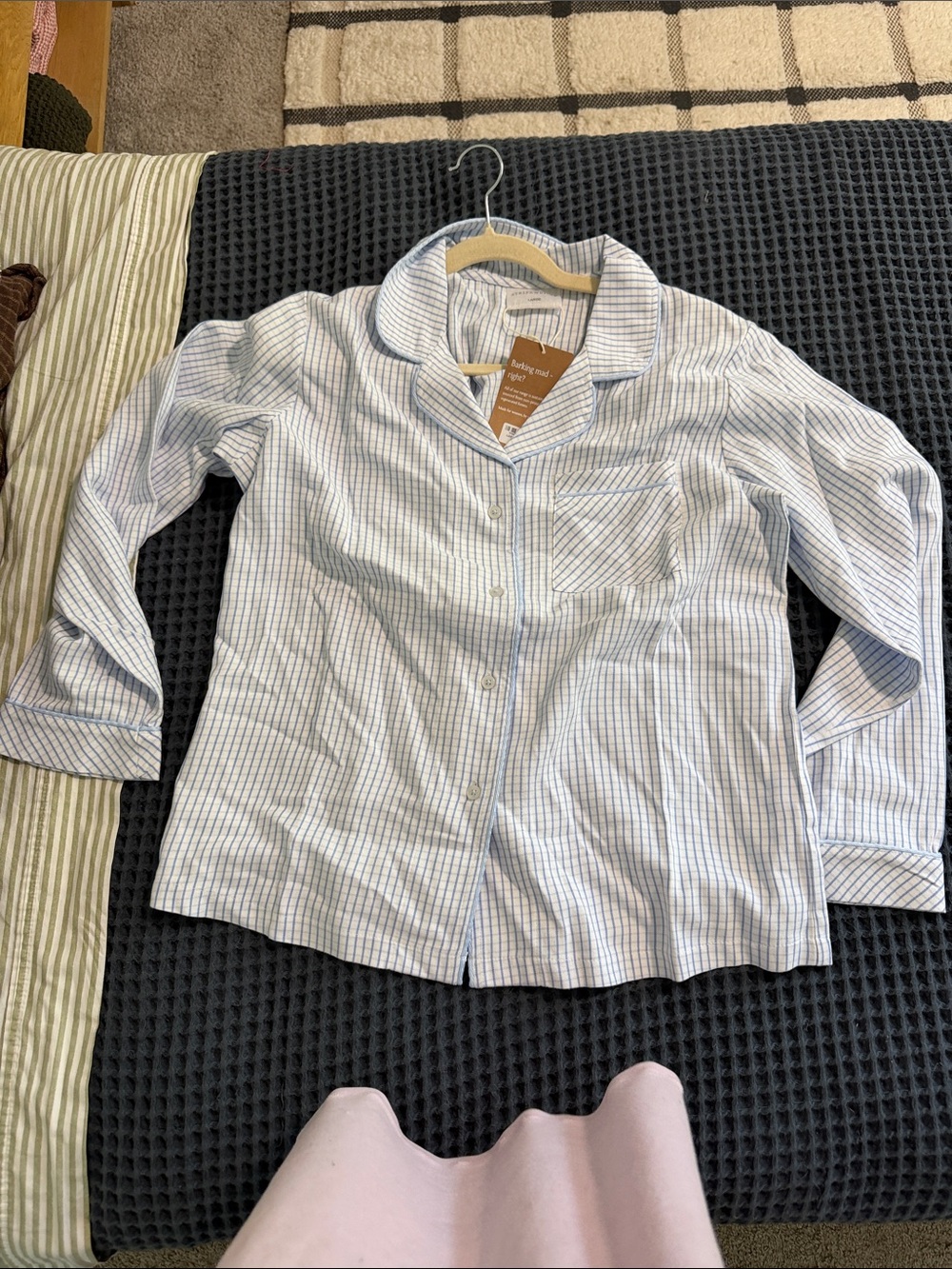 Unbranded Kids Blue Stripe Button-Front Shirt